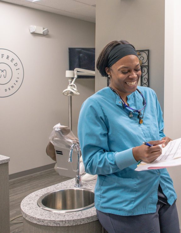 Dental Employee Smiling