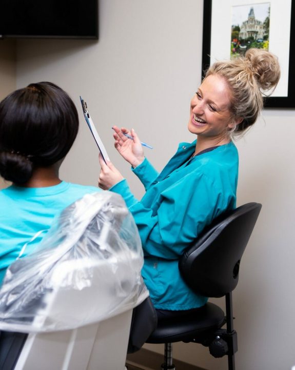 dental exam in progress